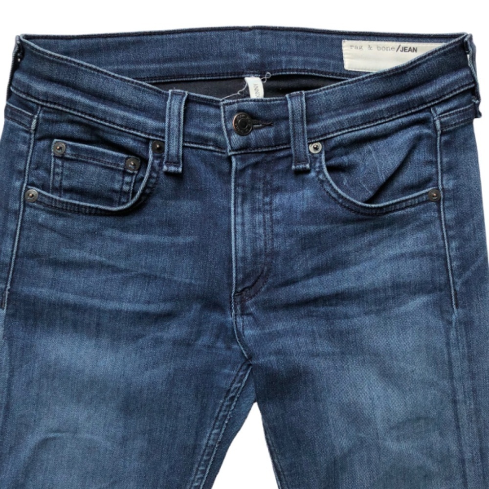 Rag & Bone Jeans Ankle Skinny Size 25 Blue Denim Raw Released Hem - Picture 3 of 15